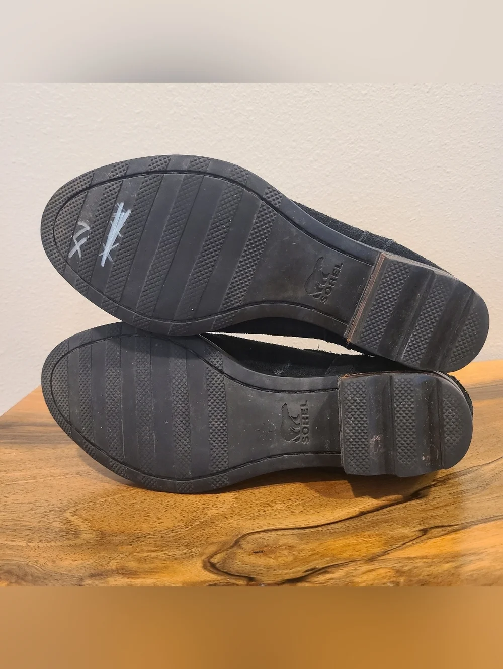 Sorel Lolla Black Suede Cut Out Bootie